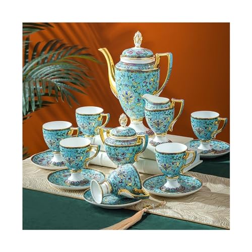 ピッチャー 15 ピースアフタヌーンティーコーヒーセットボーンチャイナコーヒーカップとソーサーセット多機能家庭用ティーセットティーパーティーの必需品