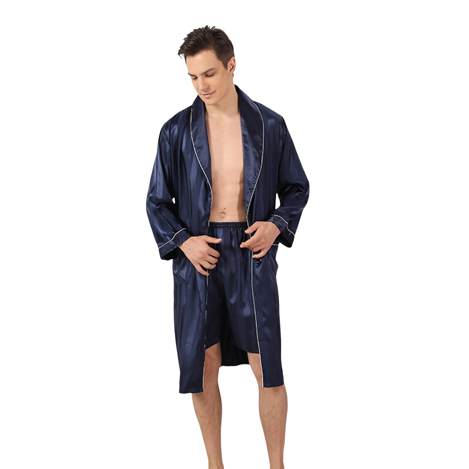 Generico Accappatoio Uomo Microfibra, Accappatoio Unisex Adulto Bicolor con Cappuccio,Accappatoi Uomo Donna Morbidi Puro Cotone Accappatoio Uomo E Donna Coppia per Viaggio Piscina Palestra Morbido