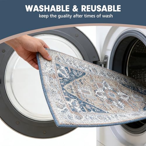 Tapete lavable 82.6x81.3 cm para entrada y cocina miniatura 5