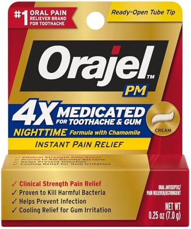 Orajel Maximum Strength Nighttime Toothache Pain Relief Cream - 0.25 Oz