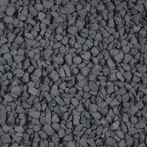 Kieselsteine Garten 8-11 mm 25 kg Zierkies Basalt Anthrazit Aquarium Kies Basaltsplitt Zierstein...