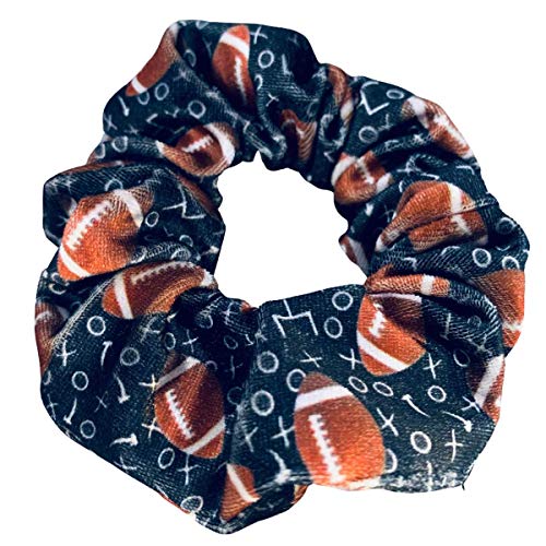 Football Hair Accessories, Premium Velvet Football Scrunchie, Football Gift for Women, Teens and...