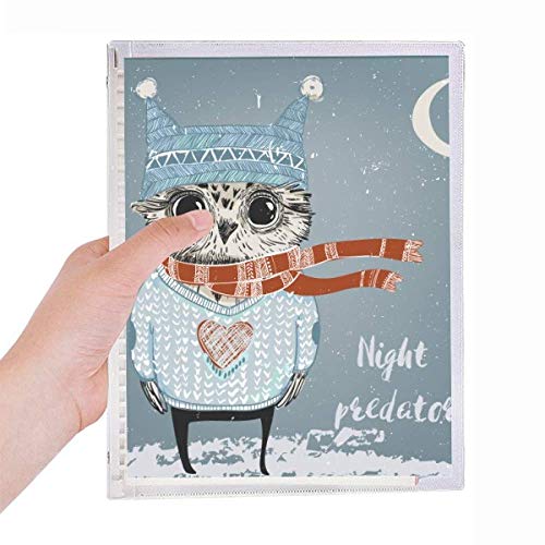 Carnet de nuit d'hiver à spirale rechargeable motif chouette A5