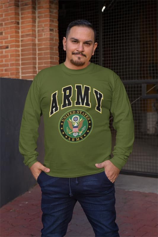 United States Army Long Sleeve T-Shirt Army Crest Patriotic Clothing - Image 5