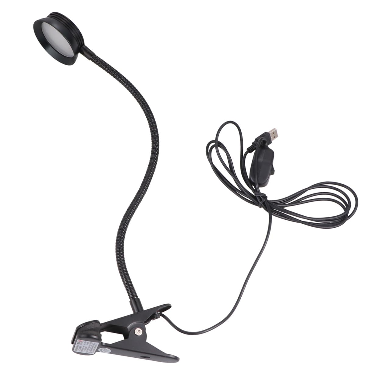 Lampada da Lettura LED USB 4w Clip Flessibile per Letto | Nero, Collo Orientabile e USB Incluso, Uso su Tastiera, Formato Portatile Cavo