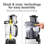 Hamilton Beach Stack & Snap Food Processor and Vegetable Chopper, BPA Free, Stainless Steel Blades, 12 Cup Bowl, 2-Speed 450 Watt Motor, Black (70725A) - Image 2