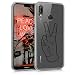 Produktbild kwmobile Huawei P20 Lite Hülle - Handyhülle für Huawei P20 Lite - Handy Case in Handzeichen Peace Design Schwarz Transparent