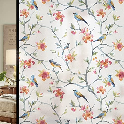 DKTIE Stained Glass Window Film Window Privacy Film Non-Adhesive Static Cling Glass Film Decorative Frosted Glass Window Film Window Heat Blocker Heat Control for Home