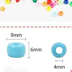 1000 Pcs 6x9 Mm Pony Beads Bulk Plastic Bracelet Beads Plastic Pony Beads for Bracelets Making Multi-Colored for Hair Braiding DIY Necklace Key Chain and Jewelry Making
