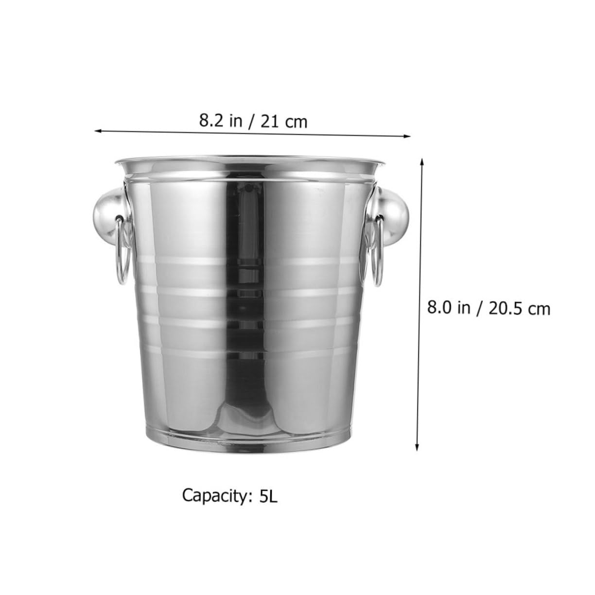 Cubitera De Metal Acero Inoxidable Asa Doble para Fiestas y Coctelería