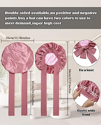 image for CHLINS Satin Bonnet for Sleeping Cap Double Layer Hair Bonnet with Ela