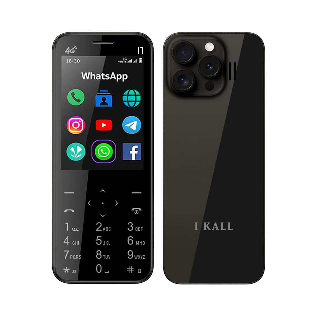 IKALL I1 4G Touch & Type Android Keypad Mobile | WiFi & 4G Sim Support | 2.8 Inch Display, 2GB Ram 16GB Storage | Supporting Wtsp, FB, Utube and Insta (Black)-image-32
