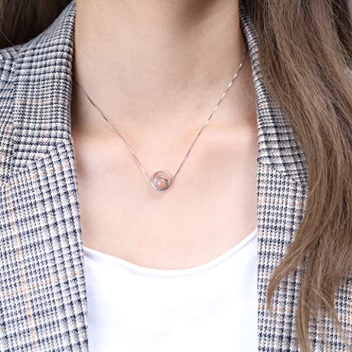 AmorWing 925 Sterling Silver Sunstone Cute Necklace for Womens - Image 3