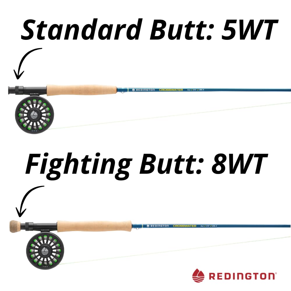 Redington Crosswater Fly Fishing Outfit - 4-Piece Fly Rod with Crosswater Reel, Rio Mainstream Fly Line & Zippered Travel Case - Complete Starter Kit