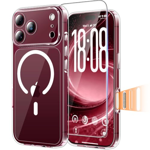 TAURI für iPhone 18 Pro Hülle 6,3" mit Schutzfolie -Durchsichtig – Ansicht 1