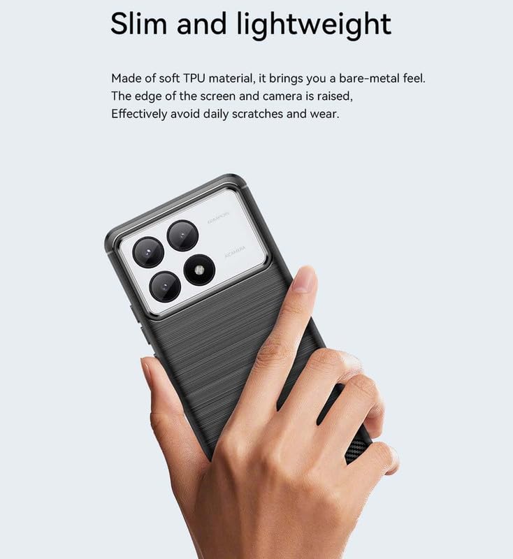 Image of Hybrid Carbon Fiber Back Case for Poco X6 Pro 5G (Black)