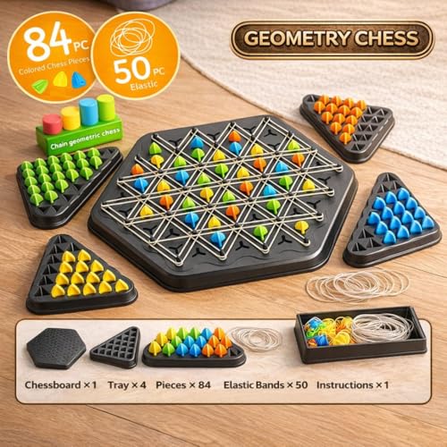 Image of Playhills Triggle Board Game | Triangle Chess Game Teaser Puzzle for Kids & Adults