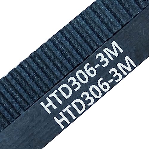 Xuulan 306-HTD3M-10mm Timing Belt Length 306mm Width 10mm 12mm Pitch 3mm Neoprene Rubber HTD 3M Pulley CNC Belt(Width 20mm)
