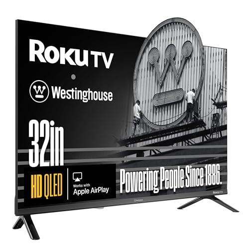 Westinghouse Roku TV - 32 Inch Smart TV, HD QLED Television w/Dolby Digital+, Wi-Fi & Mobile App Connectivity, Flat Screen, Bluetooth, Compatible w/Apple AirPlay, Alexa, & Google Assistant