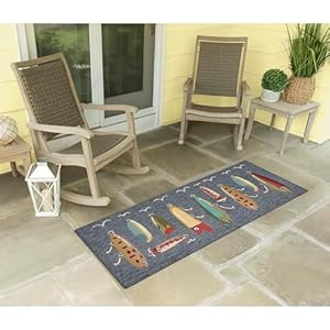 Liora Manne FRONTPORCH Indoor/Outdoor Hand Tufted Durable Area Rug - Transitional Sports Decorative (Playing Hooky Grey) (2' x 5') Liora Manne FRONTPORCH IndoorOutdoor Hand Tufted Durable Area Rug Transitional Sports Decorative Playing Hooky Grey 2 x 5