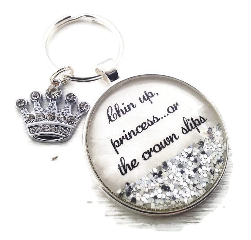 Personalized keychain, sparkle keychain, princess keychain