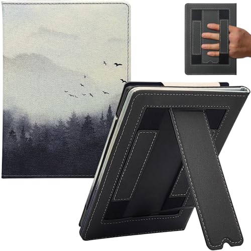 GOVTVA Stand Case for Onyx Boox Go 6, Poke 5/5s,Poke 6/6s Premium PU Leather Cover Fits Go Series 6 Inch B/W eReader with Auto Sleep/Wake/Double Hand Strap/Magnetic Closure (Misty Forest) by GOVTVA - Used condition - US$17.51