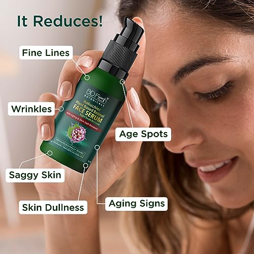 Image of Biofresh Botanicals Bakuchiol Night Face Serum 30ml for Anti-Aging Formula with Retinol to Reduce Fine Lines & Wrinkles for Men & Women for Overnight Renewal and Radiant Skin