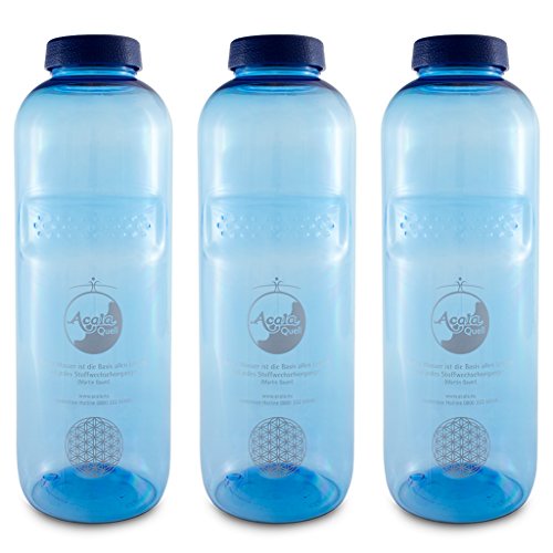 Tritan Trinkflaschen 1,0 Acala Sparset mit Blume des Lebens