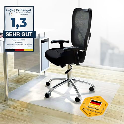 Floordirekt Tappetino protettivo per pavimento, antigraffio, antiscivolo, bianco latte, per pavimenti duri (rivoluzione, 88 x 120 cm)