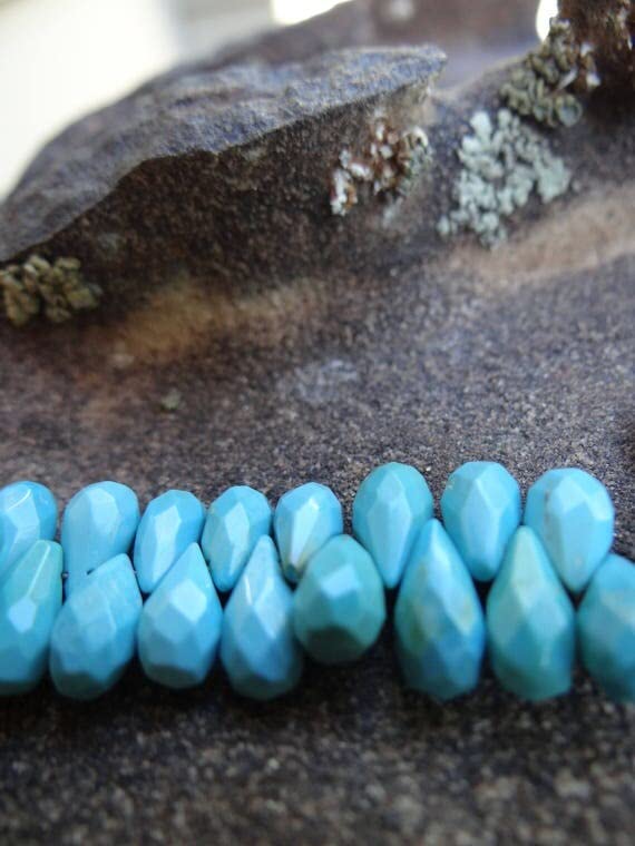 Turquoise Sleeping Beauty facettée AAA en forme de poire pour bijoux haut de gamme