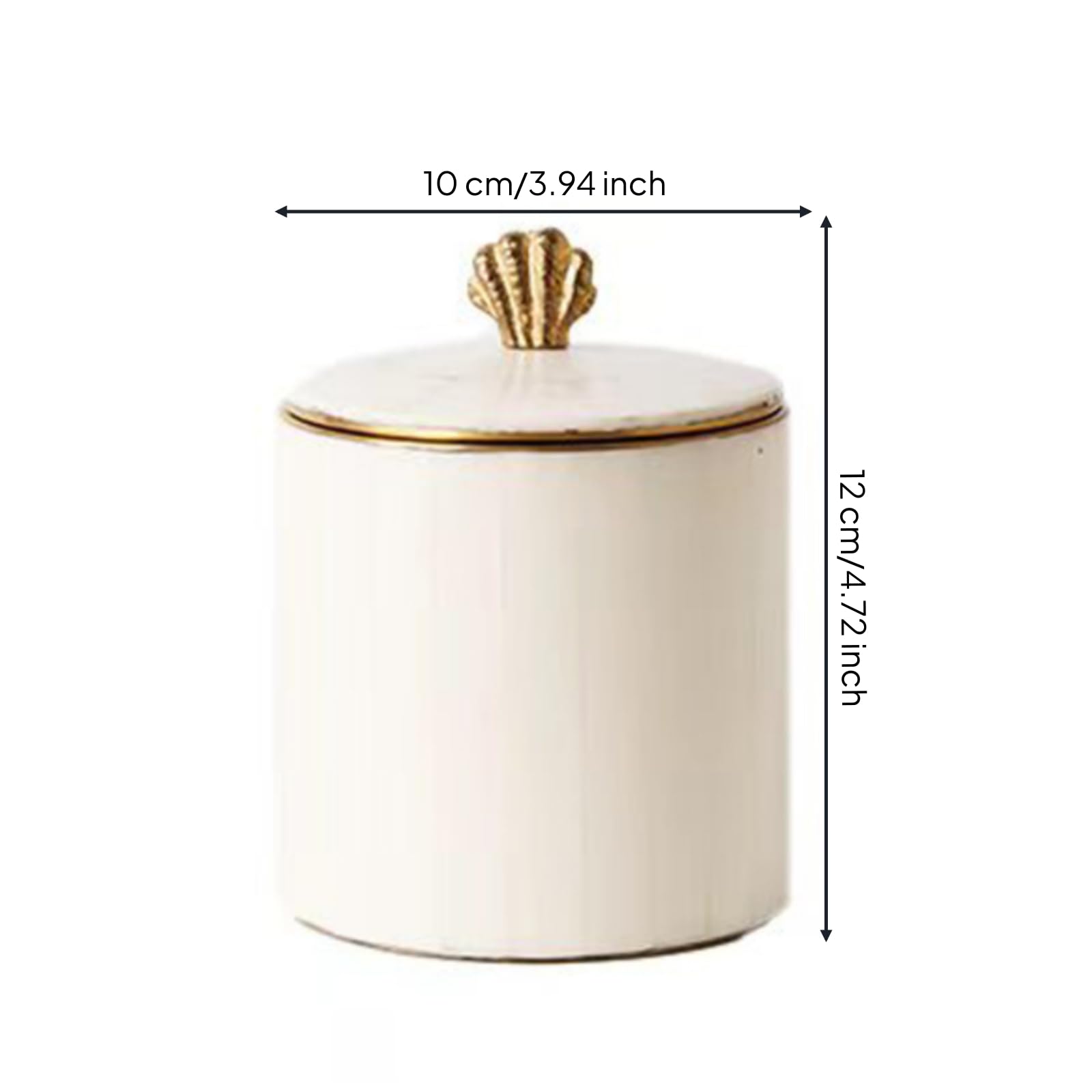Qianly Tarro corativo Multiusos Recipien Almacenamiento Ligero Recipien corativo para Coleccionistas, Cocina, Estanría, 10 10 H12cm, Blanco con Rayas Verticales