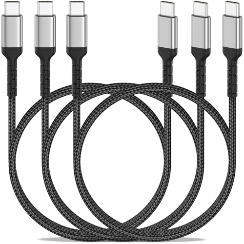 ADILIFT USB C to USB C Fast Charger Cable 1m 3Pack 60W Type C Cable Nylon Braided Cord for iPhone 17/16 Pro Max Samsung S25/S24 Huawei P80 Pixel