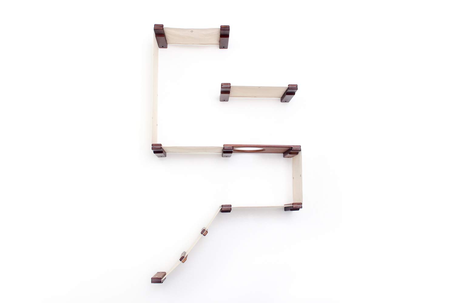 CatastrophiCreations Cat Fort Set - Multiple-Level Cat Hammock & Climbing Activity Center Wall-Mounted Cat Tree Shelves