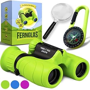 Fernglas für Kinder – Optimales Geschenk für kleine Jungen und Mädchen zu Weihnachten – Starke Vergrößerung 8X21 – Umfangreiches Set inklusive Lupe & Kompass – Spielzeug für 4 5 6 7 8 Jahre