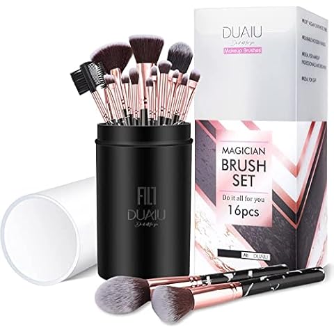 DUAIU 16PCS Vegan Makeup Brushes Set Cover