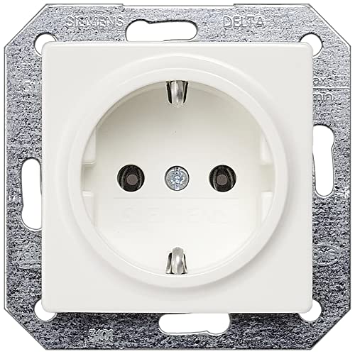 SIEMENS - Siemens 5UB1511, 5TG2551-0 - Juego completo de enchufes y marco de 1 compartimento en color blanco titanio para empotrar