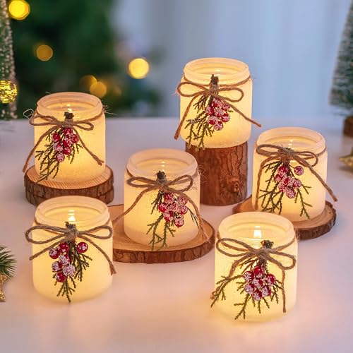 Glasseam Teelichthalter Weihnachten Weihnachtsdeko Tisch: 6er Set...