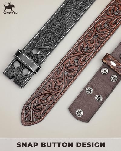 Image of BELTROAD Western Leather Belt Strap for Men Women Cowboy Cowgirl Leather Mens Belts for Jeans Birthday Christmas Belt Gifts