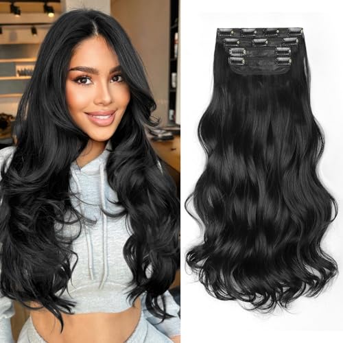 KooKaStyle Clip In Hair Extensions, Natural Long Layered Soft Invisible