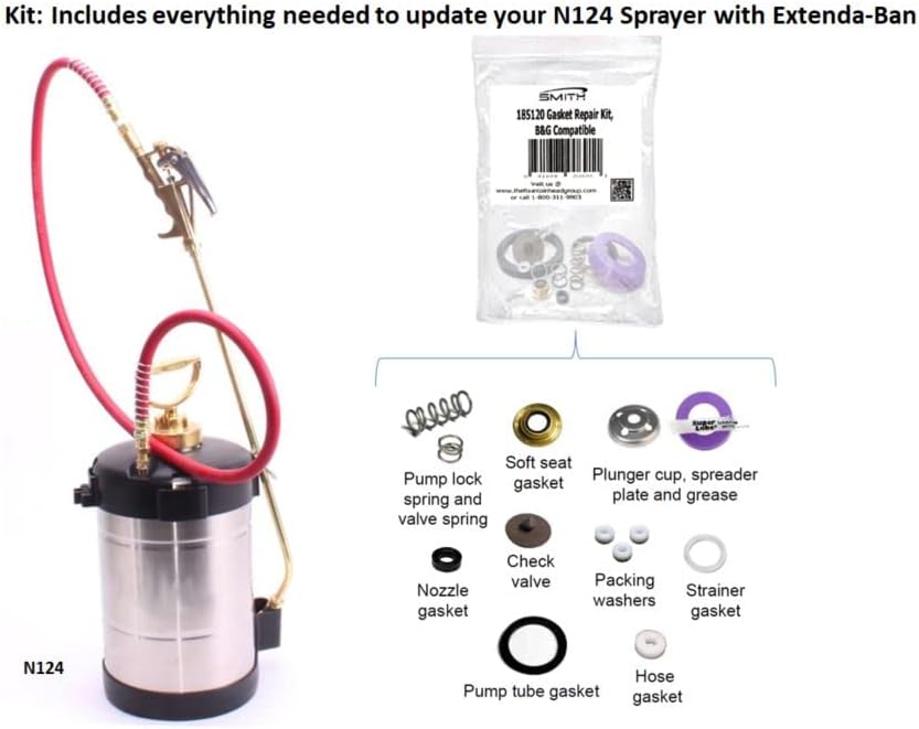 Smith Performance Sprayers Gasket Repair Kit for B&G® Stainless Steel Sprayer with Extenda-Ban® Next Generation Valve, Replacement for B&G GD-124, Multi