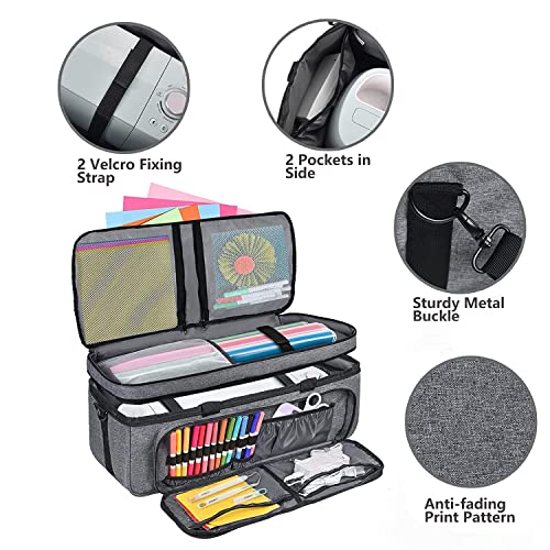 IMAGINING Carrying Case for Cricut Maker 3, Maker 4, Double-Layer Machine Bag with Cover for Cricut Explore 4, Explore 3, Explore Air 2, Storage Organizer for Cricut Accessories and Tools - Image 4