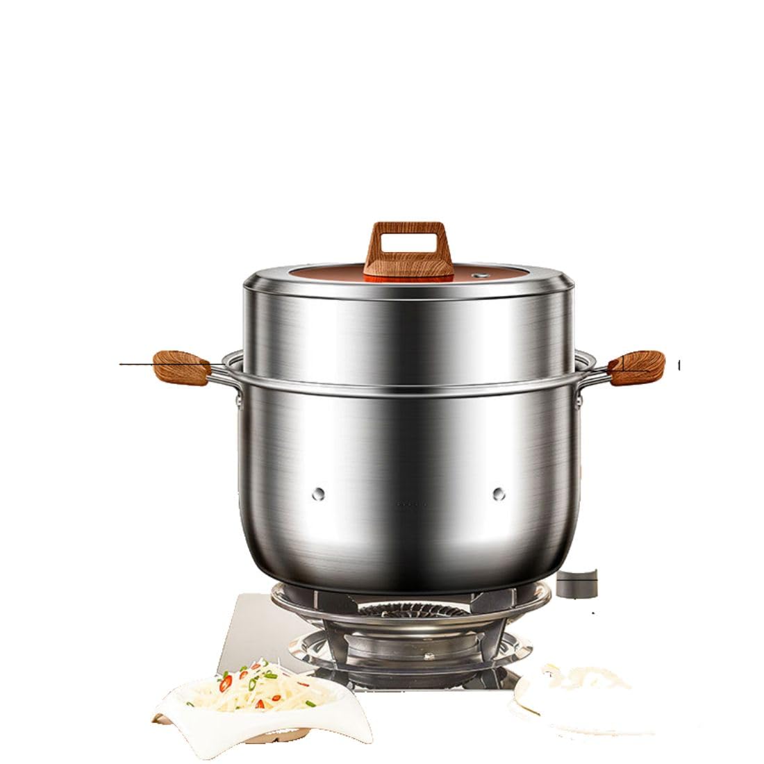 Amazon.com: 316不锈材质用于蒸锅/with steamer/家用多层蒸煮大汤锅加