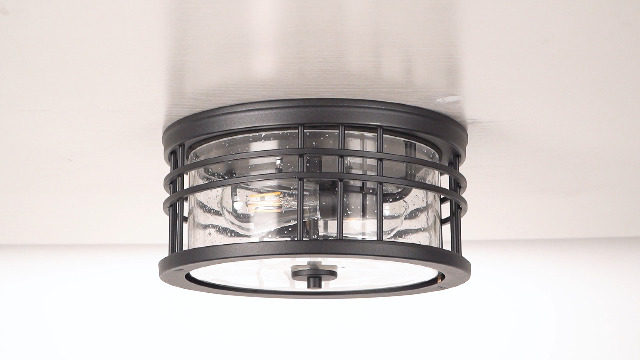 Image of zeyu 2-Light Flush Mount Ceiling Light for Hallway, 12 Inch, ZW01-F BK