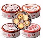 Original Danish Butter Cookies Hearts, 150g – Crispy Buttery Classic Flavours in Small Decorative Heart Tin, Any 4 Romantic Designs (1 Random Sent) | | Great Gift for Valentine's & Mother's Day