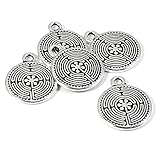 Silver Labyrinth Charms, TierraCast Double-Sided Pewter Maze 5/Pkg