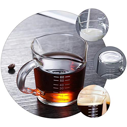 Vaso medidor de vidrio 70 ml con asa miniatura 6