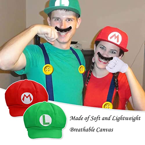 Maria Lugi Hat Costume for Women, Men,Unisex Adults, Kids,Gloves Suspenders Fake Accessory Kit for Halloween Super Bros Cosplay2