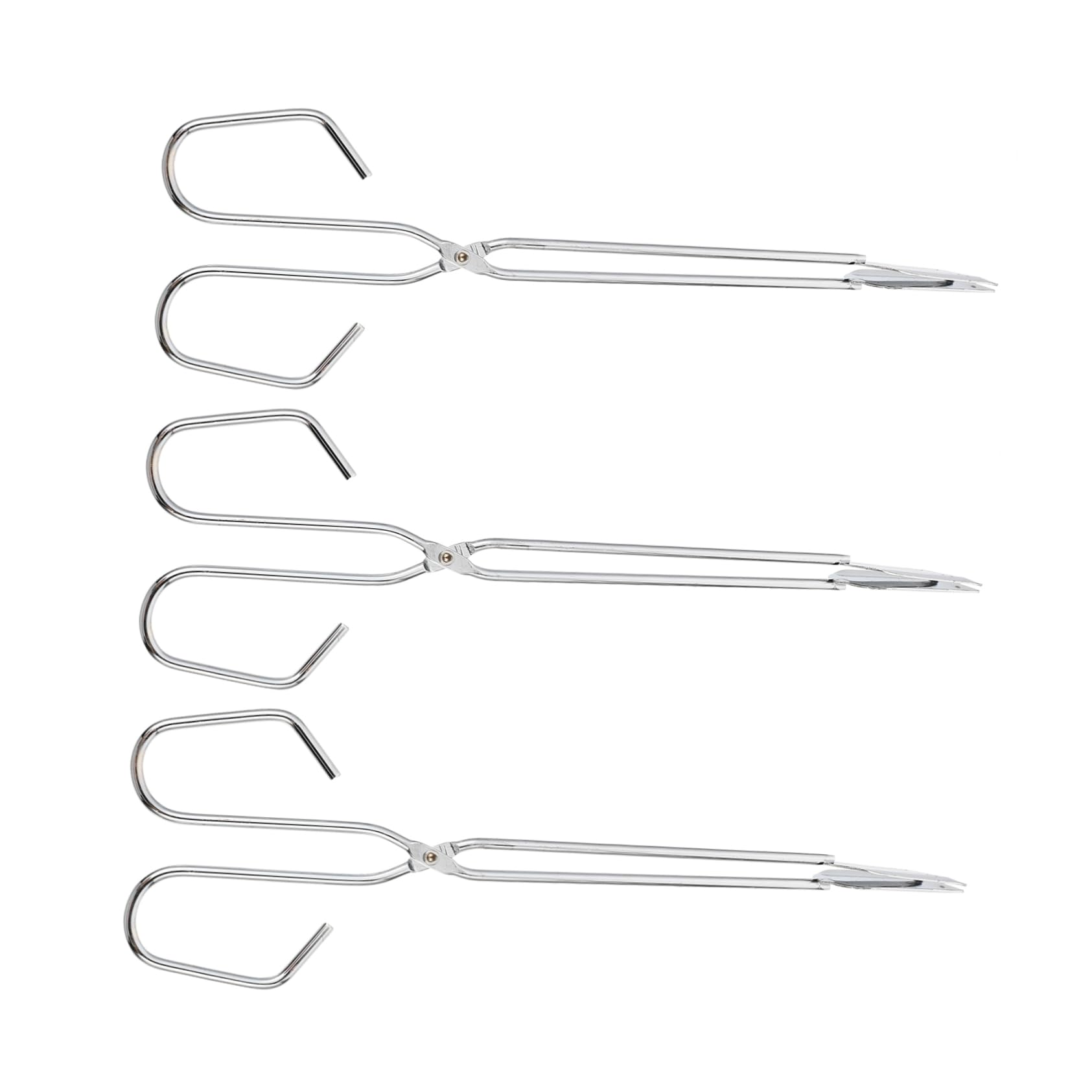 Mipcase 3Pcs Long Handle Charcoal Clamps Ergonomic Log Tongs for Barbecue Fireplace Non Slip Fire Tongs for Use for Grilling Cooking Events