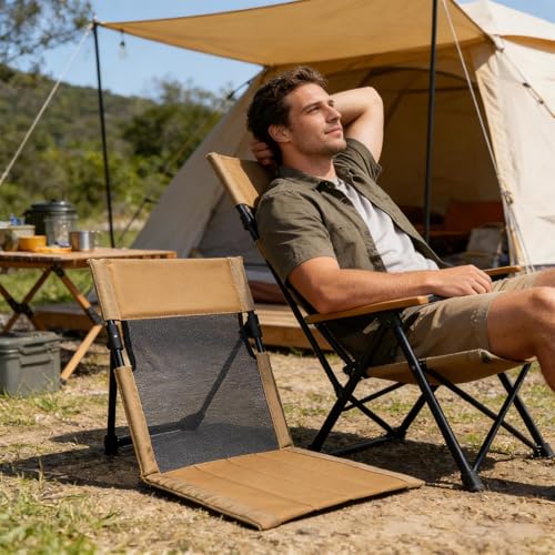 Chaise de camping pliable et siège de sol nomade léger pour vos sorties