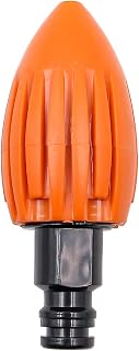 Buse de Nettoyage des égouts la fusée à Eau, buse de Nettoyeur Haute Pression d'égout, buse d'eau de Nettoyage de vidange à connecteur Rapide, Convient au Tuyau d'arrosage (Orange)